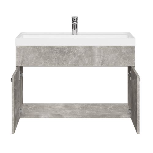 Meuble De Salle De Bain Paso 01 80 X 40 Cm Lavabo Beton Gris – Armoire De Rangement