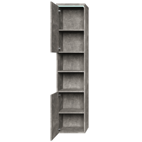 Armoire De Rangement Paso Hauteur 160 Cm Beton Gris   Meuble De Rangement Haut Placard Armoire