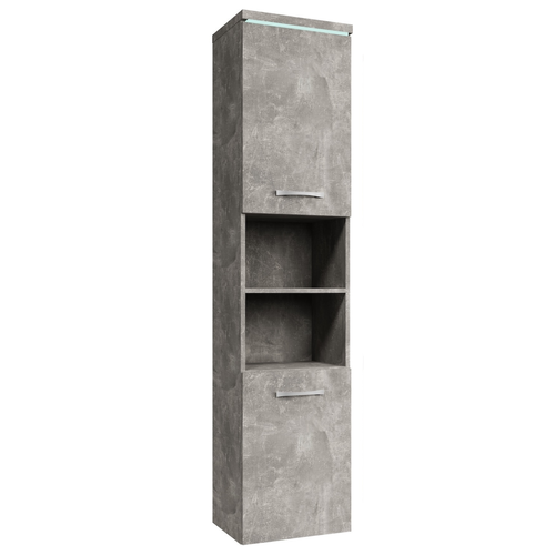 Armoire De Rangement Paso Hauteur 160 Cm Beton Gris   Meuble De Rangement Haut Placard Armoire