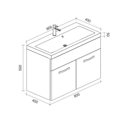 Meuble De Salle De Bain Paso 01 80 X 40 Cm Lavabo Chene Gris – Armoire De Rangement