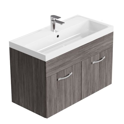 Meuble De Salle De Bain Paso 01 80 X 40 Cm Lavabo Chene Gris – Armoire De Rangement