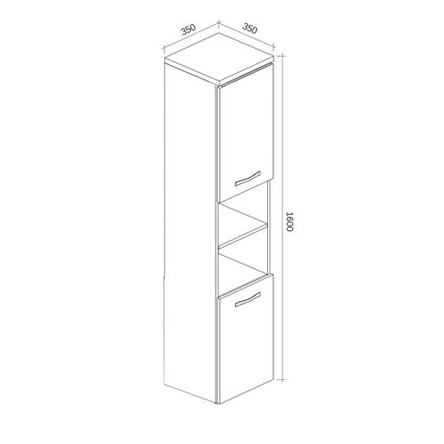 Colonne De Rangement Paso 160 Cm - Chêne Gris