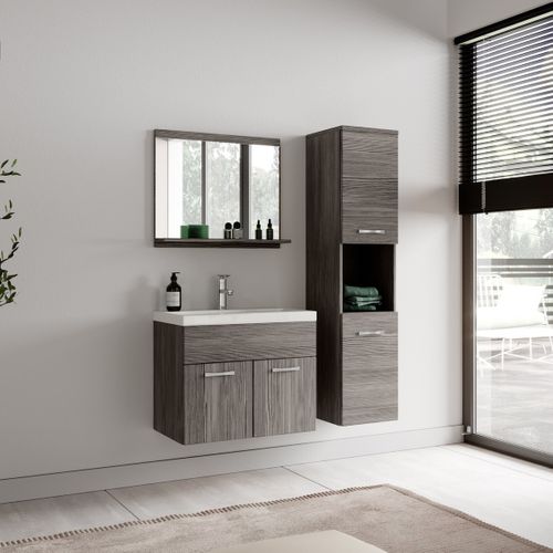 Colonne Montreal Hauteur 131 Cm Chêne Gris