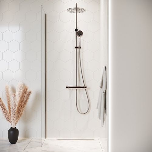 Paroi De Douche Florida - 40 X 200 Cm - Chrome