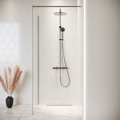 Paroi De Douche Florida - 90 X 200 Cm - Chrome