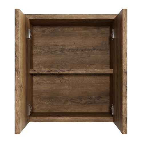 Meuble à Miroir Toledo 60 X 60 Cm Chene Marron Miroir Armoire Miroir Salle De Bains Verre Armoire