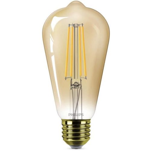 Ampoule LED Edison Vintage Filament E27 - 50w Claire Ambrée - Compatible Variateur - Verre