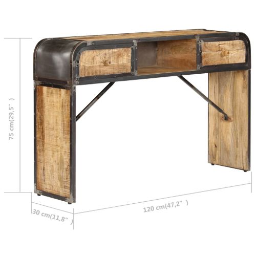 Table Console 120 X 30 X 75 Cm Bois De Manguier Massif