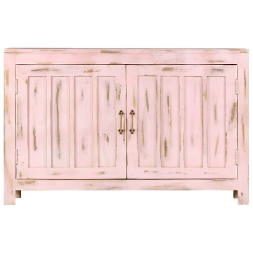 Buffet Rose Clair 110x35x70 Cm Bois De Manguier Massif