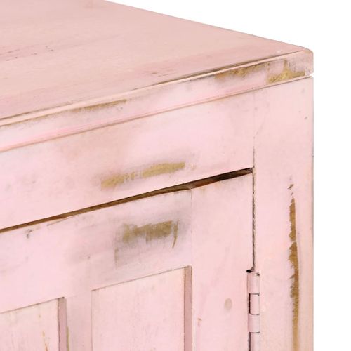 Buffet Rose Clair 110x35x70 Cm Bois De Manguier Massif