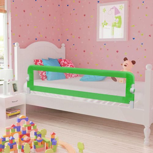 Barrière De Lit De Sécurité Pour Tout-petits 2pcs Vert 150x42cm