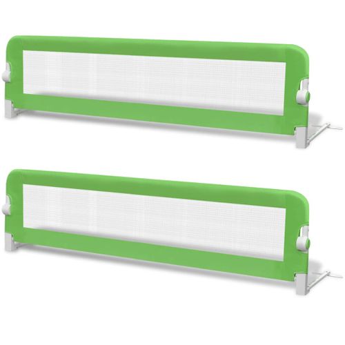 Barrière De Lit De Sécurité Pour Tout-petits 2pcs Vert 150x42cm