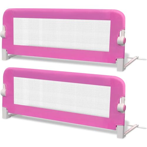 Barrière De Lit De Sécurité Pour Tout-petits 2pcs Rose 102x42cm