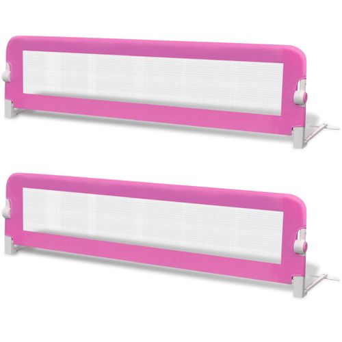 Barrière De Lit De Sécurité Pour Tout-petits 2pcs Rose 150x42cm