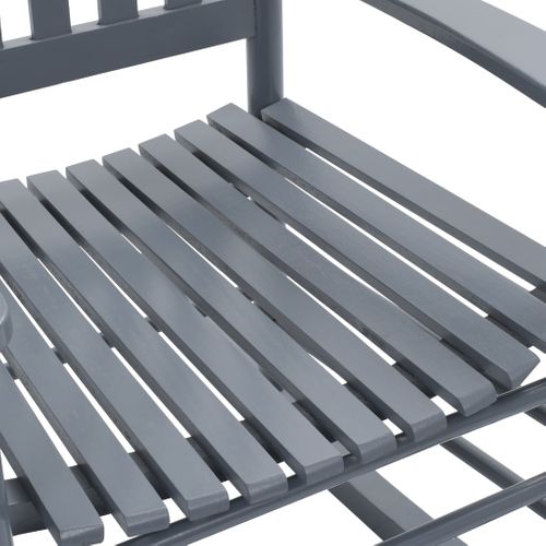 Chaise À Bascule Avec Siège Incurvé Gris Bois De Peuplier