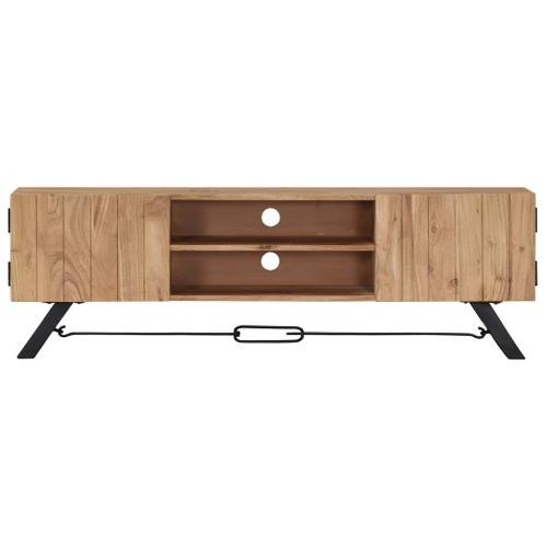 Meuble TV 140x30x45 Cm Bois D'acacia Massif
