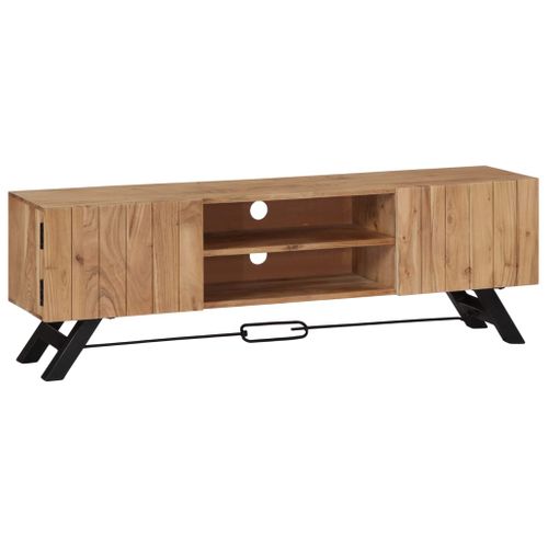 Meuble TV 140x30x45 Cm Bois D'acacia Massif