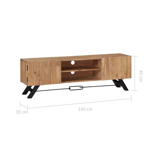 Meuble TV 140x30x45 Cm Bois D'acacia Massif