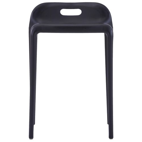Tabourets Empilables Lot De 4 Noir Plastique