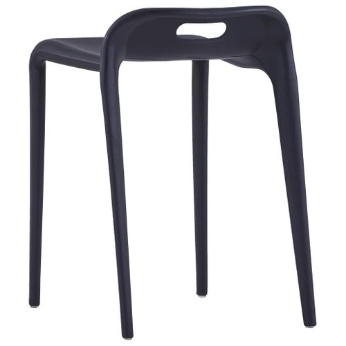 Tabourets Empilables Lot De 4 Noir Plastique