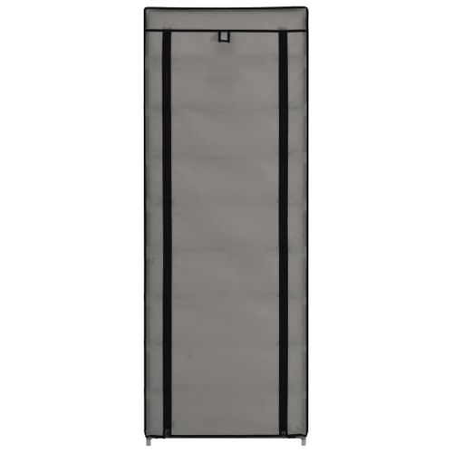 Armoire à Chaussures Avec Housse Gris 57x29x162 Cm Tissu