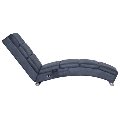 Chaise Longue De Longue Gris Similicuir Daim