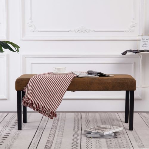 Banc 106 Cm Marron Simili Daim