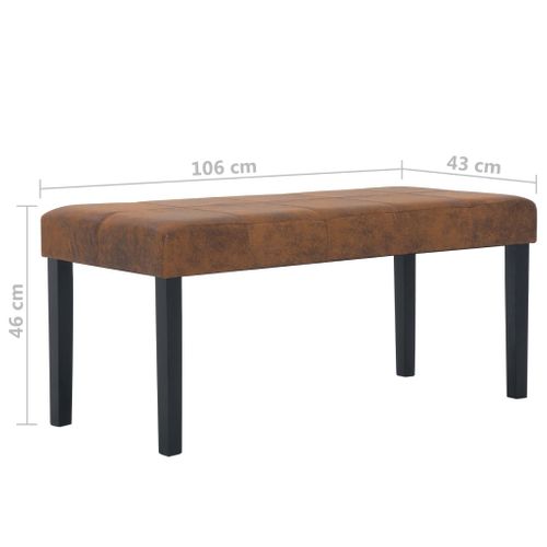 Banc 106 Cm Marron Simili Daim