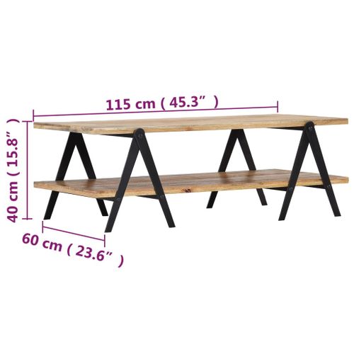 Table Basse 115x60x40 Cm Bois De Manguier Massif