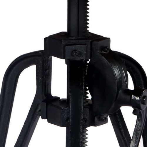 Table D'appoint 60x(46-63) Cm Bois De Manguier Massif Et Fonte