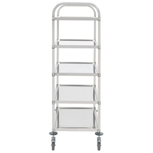 Chariot De Cuisine À 5 Niveaux 107x55x147 Cm Acier Inoxydable