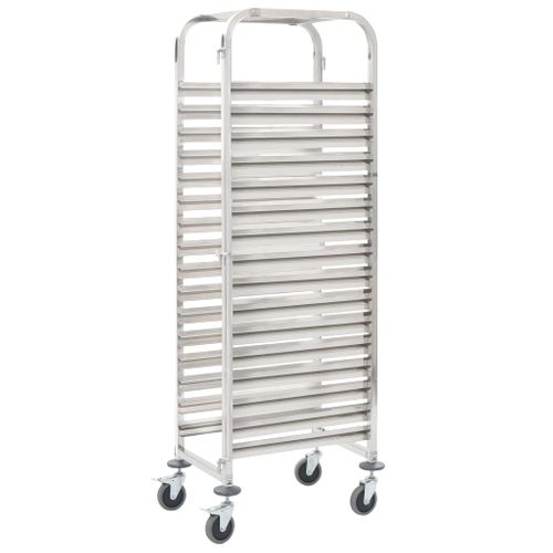 Chariot De Cuisine Pour 16 Plateaux 38x55x163 Cm Inox