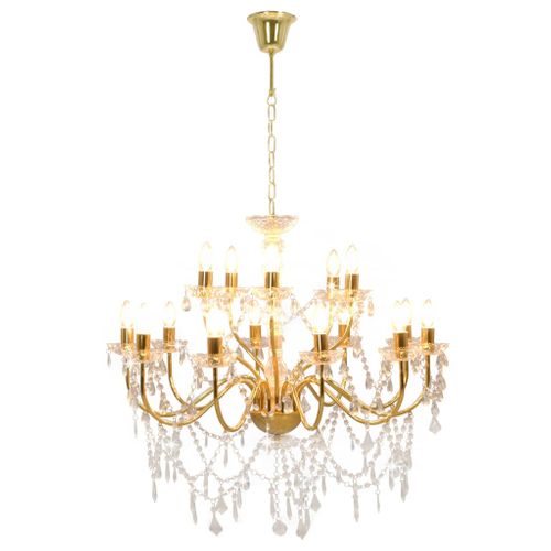 Lustre 2 Couches Doré 15 Ampoules E14