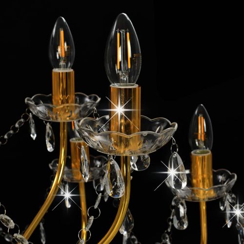 Lustre 2 Couches Doré 15 Ampoules E14
