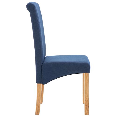 Chaises De Salle À Manger 4 PCs Bleu Tissu