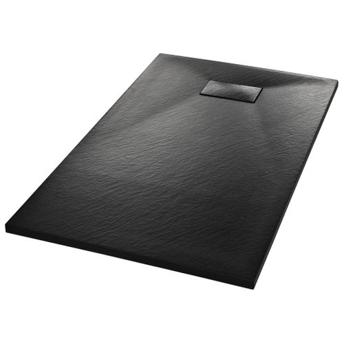 Bac De Douche 76x76 Cm Noir Effet Fibre De Carbone - Épaisseur 35 Mm - Neuf
