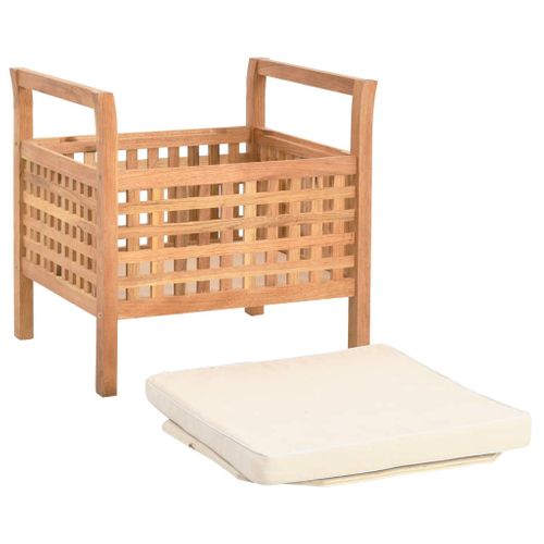 Banc De Rangement 49x48x49 Cm Bois De Noyer Massif