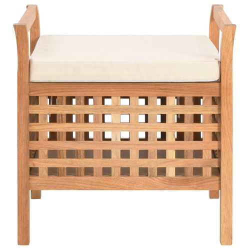 Banc De Rangement 49x48x49 Cm Bois De Noyer Massif