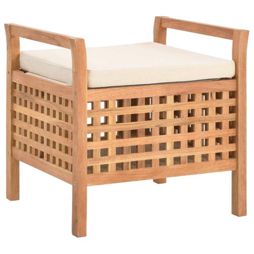 Banc De Rangement 49x48x49 Cm Bois De Noyer Massif
