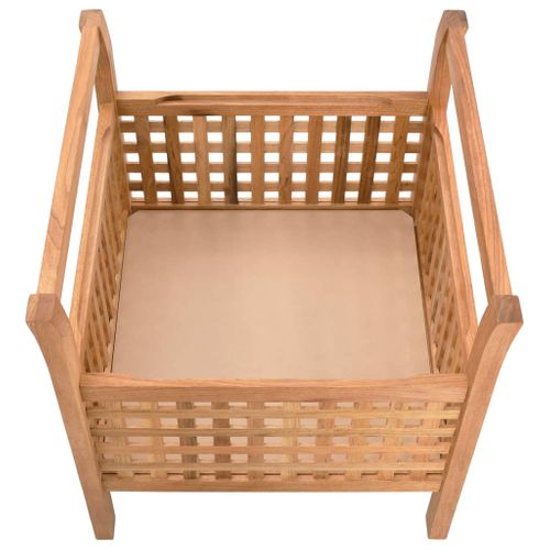 Banc De Rangement 49x48x49 Cm Bois De Noyer Massif