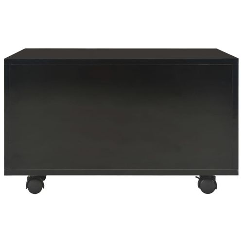Table Basse Noir Brillant 60x60x35 Cm Bois Contreplaqué
