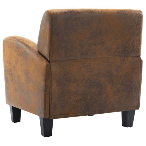 Chaise Marron Similicuir Daim