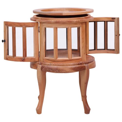 Armoire De Vitrine Naturel 50x50x76 Cm Bois D'acajou Massif