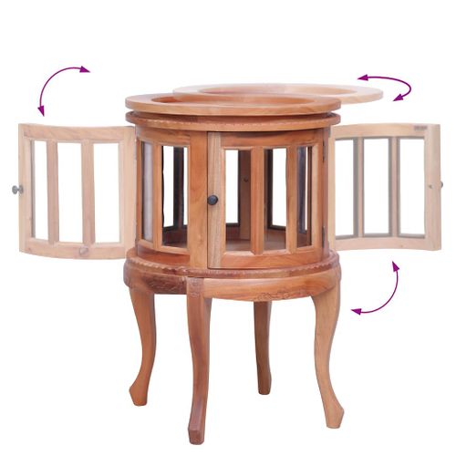 Armoire De Vitrine Naturel 50x50x76 Cm Bois D'acajou Massif