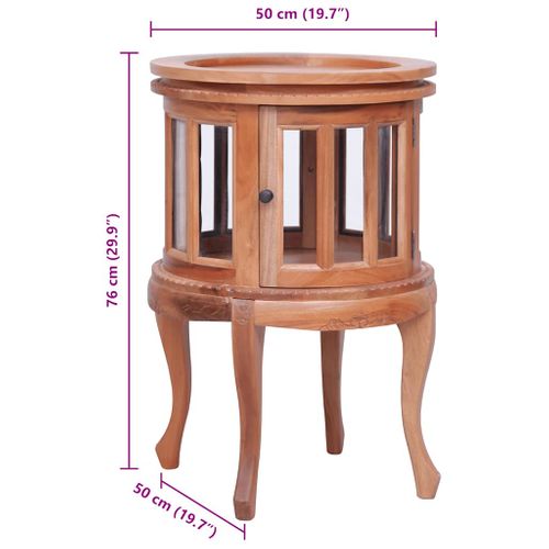 Armoire De Vitrine Naturel 50x50x76 Cm Bois D'acajou Massif