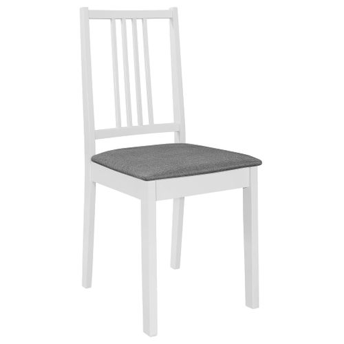 Chaises à Manger Avec Coussins Lot De 6 Blanc Bois Solide