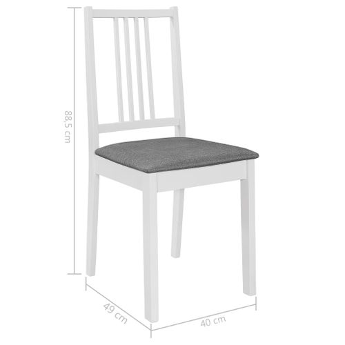 Chaises à Manger Avec Coussins Lot De 6 Blanc Bois Solide