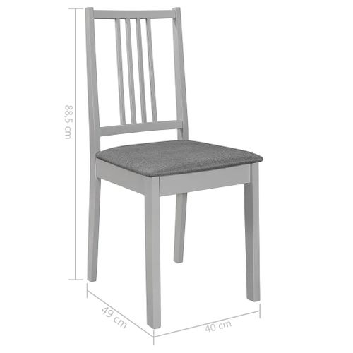 Chaises à Manger Avec Coussins Lot De 6 Gris Bois Solide