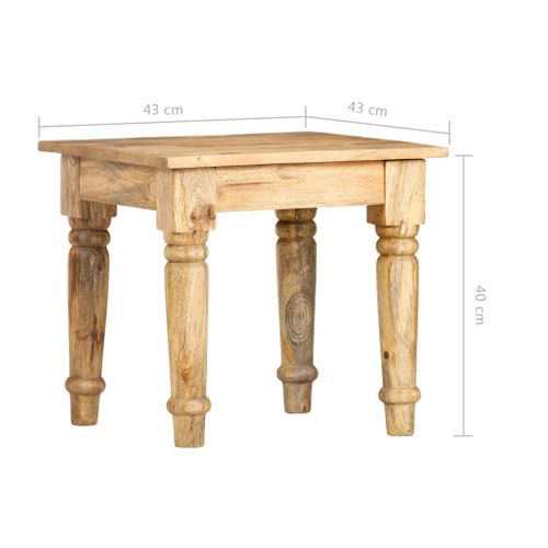 Table D'appoint 43 X 43 X 40 Cm Bois De Manguier Massif