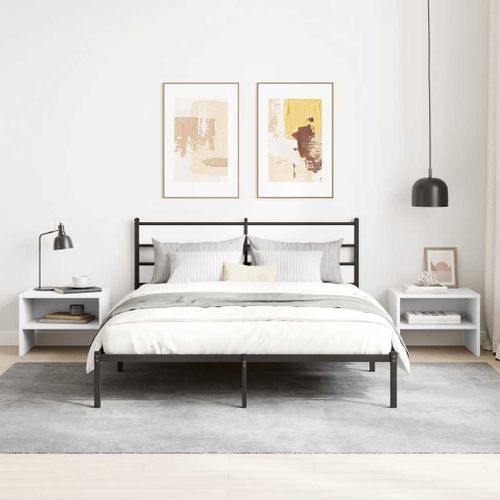 Cabinet De Chevet Avec Design Anti-tip et Rangement Ouvert Blanc 40x30x30 Cm Bois Composé